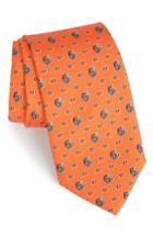 Men's Vineyard Vines Cincinnati Bengals - Nfl Woven Silk Tie, Size - Orange