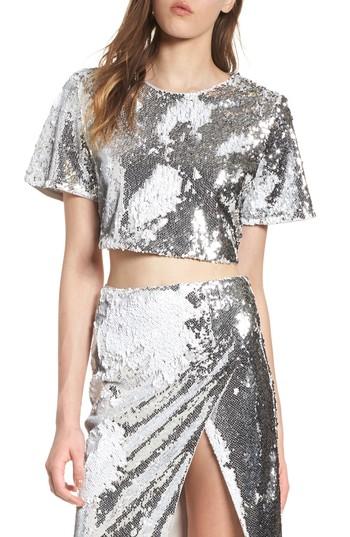 Women's Lovers + Friends Raine Sequin Crop Top