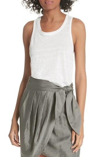 Women's Joie Rayson Twist Back Linen Tank Top - Ivory