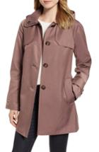 Women's London Fog Removable Hood Rain Coat - Purple