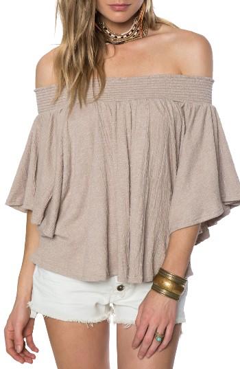 Women's O'neill Sahara Off The Shoulder Top - Beige