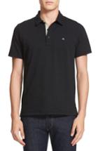 Men's Rag & Bone Standard Issue Regular Fit Slub Cotton Polo, Size - Black