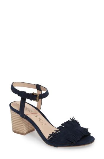 Women's Sole Society Sepia Fringe Sandal .5 M - Blue