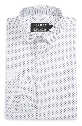 Men's Topman Skinny Fit Dot Print Dress Shirt