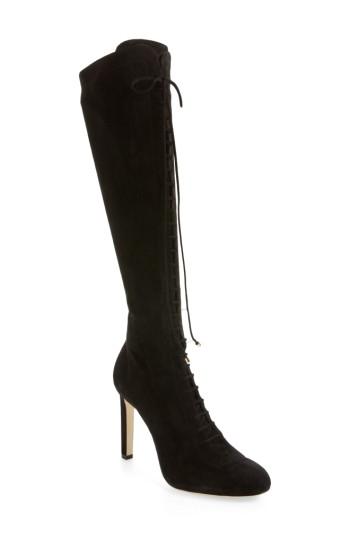 Women's Jimmy Choo Desiree Lace Up Knee High Boot Us / 39eu - Black