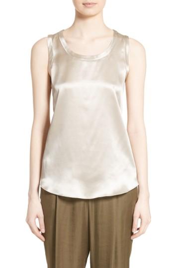 Women's Lafayette 148 New York Perla Reversible Silk Blouse - Green