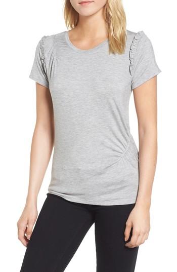 Women's Chelsea28 Ruffle Cap Sleeve Tee, Size - Grey