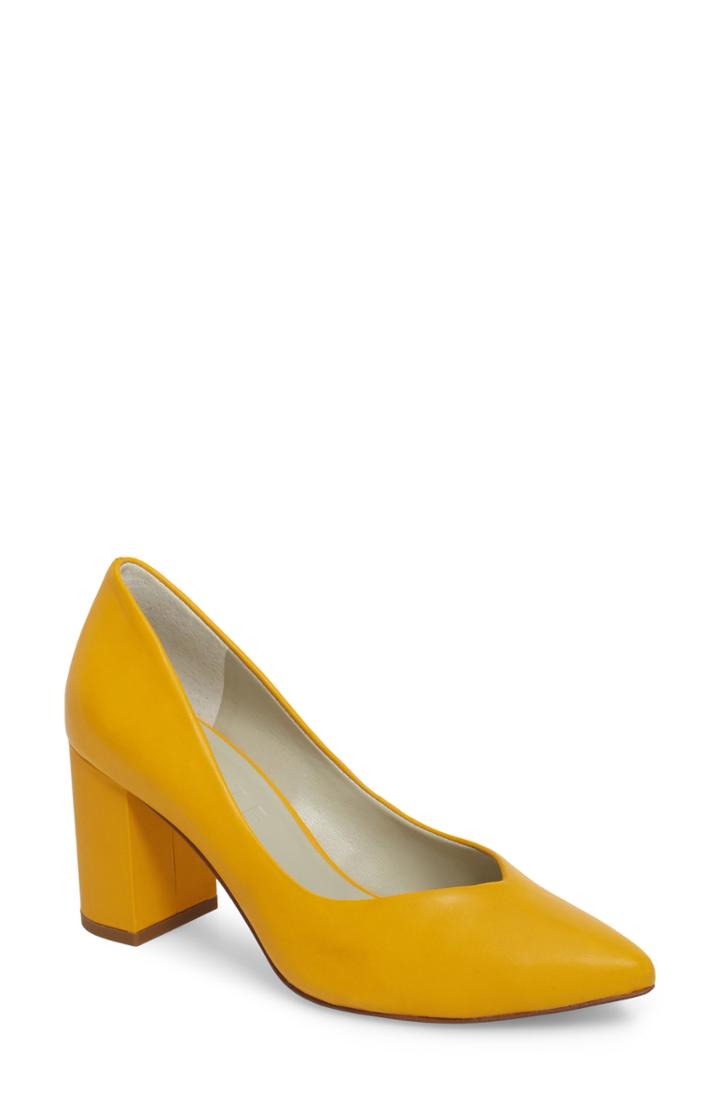 Women's 1.state Saffy Block Heel Pump .5 M - Yellow