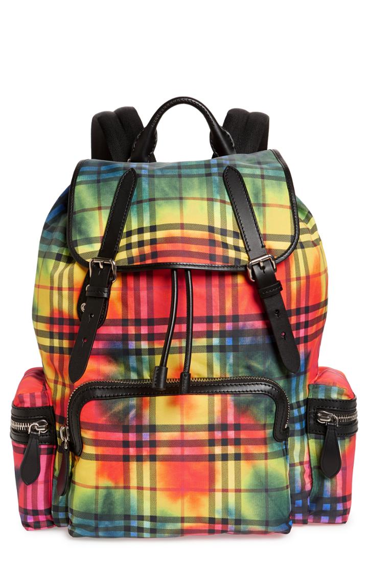 Burberry Large Tie Dye Print Vintage Check Nylon Rucksack -