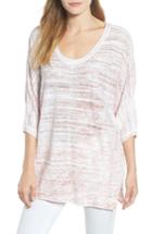 Women's Nic+zoe Open Breeze Linen Cotton Blend Sweater - Pink