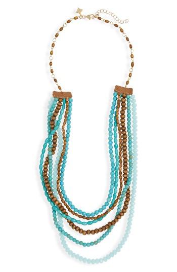 Women's Panacea Wood & Stone Beaded Multistrand Necklace
