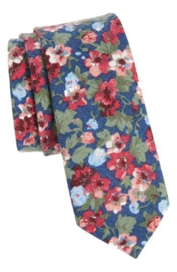 Men's Nordstrom Men's Shop Garden Floral Cotton Tie, Size - Blue