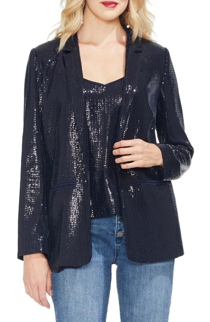 Women's Vince Camuto Sequin Blazer - Blue