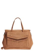 Ten79la Suede Satchel With Chevron Detail -
