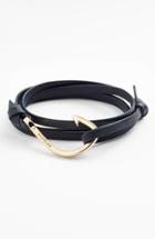 Men's Miansai Gold Hook Leather Bracelet