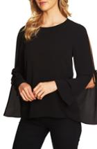 Women's Cece Split Tie-sleeve Blouse, Size - Black