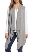 Women's Halogen Wool & Cashmere Drape Front Sweater Vest, Size - Grey