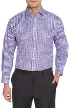 Men's Nordstrom Men's Shop Smartcare(tm) Classic Fit Check Dress Shirt 34 - Purple