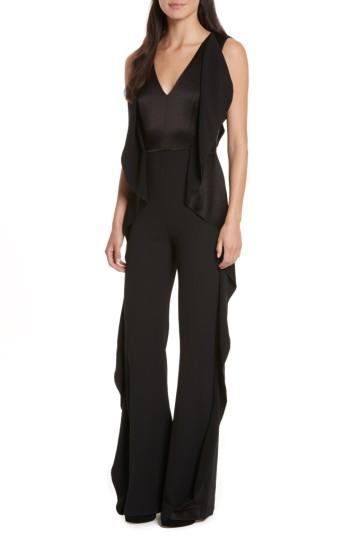 Women's Alice + Olivia Side Ruffle Jumpsuit - Black