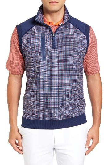 Men's Bobby Jones Xh20 Grid Quarter Zip Stretch Golf Vest - Blue