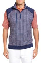 Men's Bobby Jones Xh20 Grid Quarter Zip Stretch Golf Vest - Blue