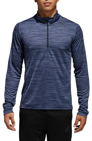 Men's Adidas Ultimate Tech Quarter Zip Pullover - Blue
