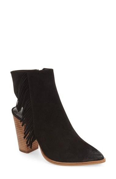 Women's Linea Paolo 'elise' Open Back Fringe Bootie