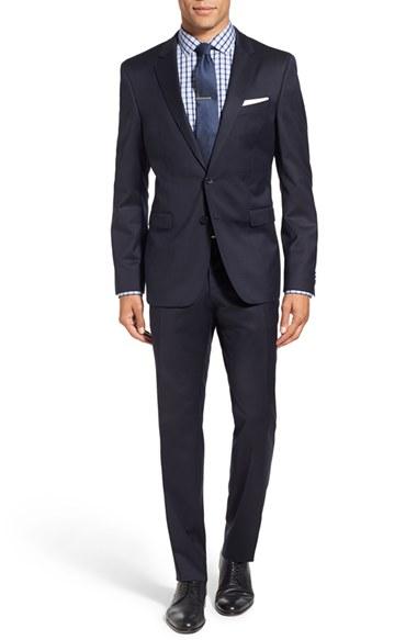 Men's Boss Ryan/win Extra Trim Fit Solid Wool Suit