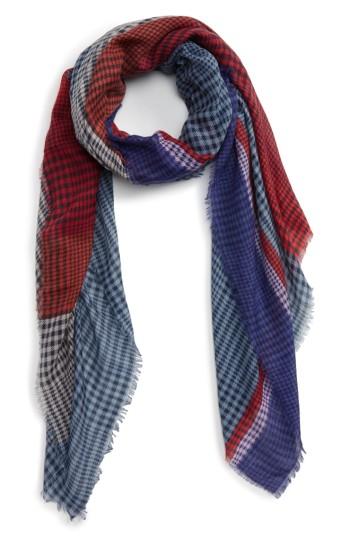 Women's Bp. Colorblock Houndstooth Scarf, Size - Blue