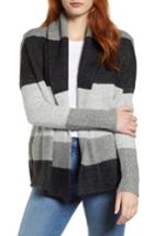 Women's Caslon Shawl Collar Pattern Cardigan /small - Grey