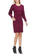 Women's Vince Camuto Tiered Sleeve Stretch Crepe Dress, Size - Red