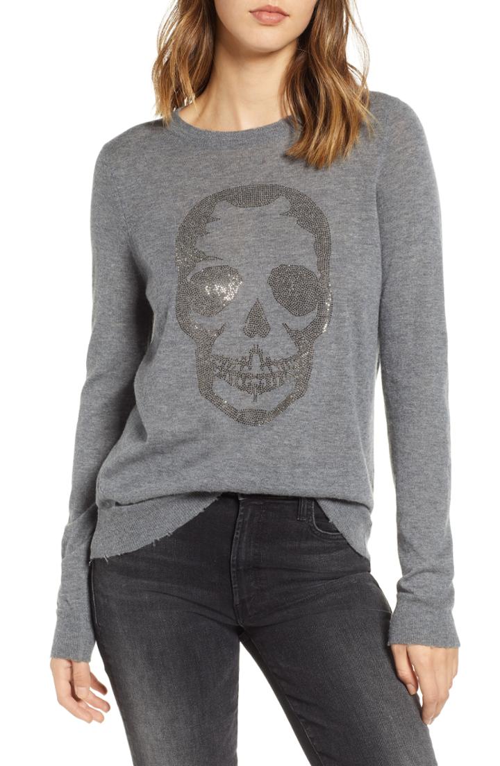 Women's Zadig & Voltaire Miss Bis Skull Cashmere Tee
