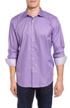 Men's Bugatchi Classic Fit Print Sport Shirt, Size - Purple