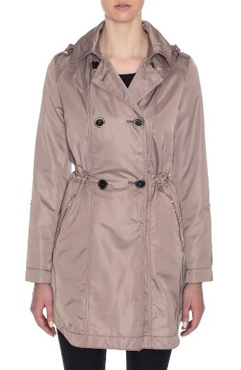Petite Women's Tahari Mason Trench Anorak P - Ivory