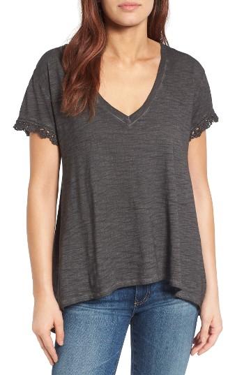 Women's Press Lace Trim High/low Tee