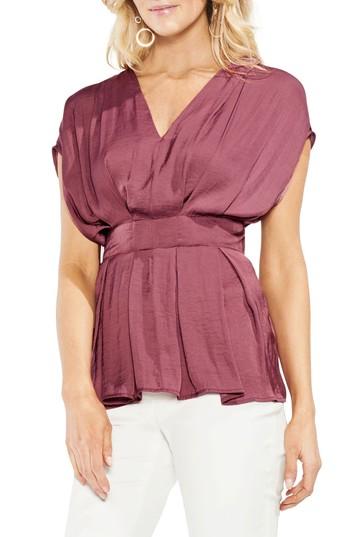 Women's Vince Camuto Empire Waist Hammered Satin Top - Pink