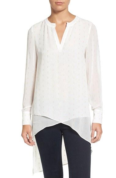 Women's Catherine Catherine Malandrino Livy Foiled Jacquard High/low Tunic