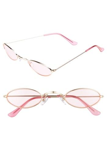 Women's Bp. 48mm Mini Wide Oval Metal Sunglasses - Pink/ Gold