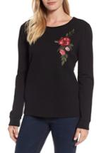 Women's Sanctuary Rosalind Embroidered Sweatshirt - Black