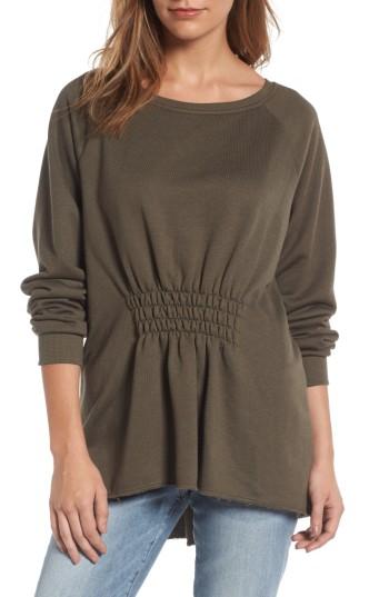 Women's Gibson Gathered Front Sweatshirt, Size - Green