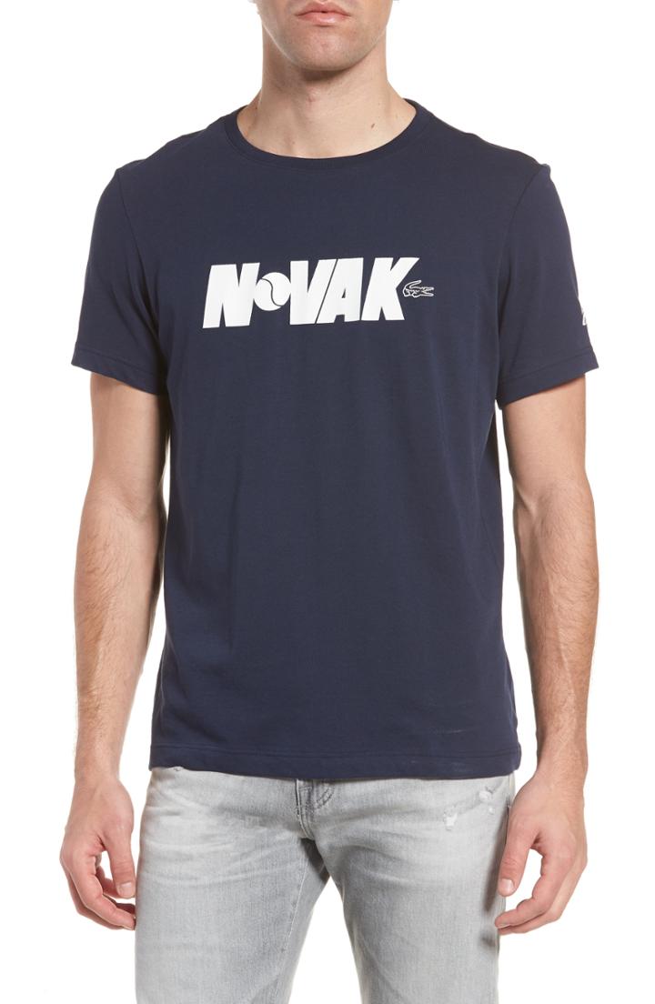 Men's Lacoste Sport Novak Djokovic Crewneck Tech Jersey T-shirt (xl) - Blue