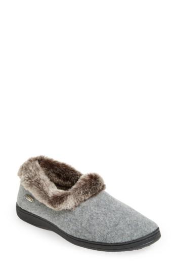 Women's Acorn 'chinchilla Collar' Faux Fur Slipper W - Grey