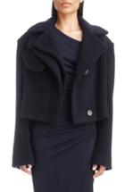 Women's Atlein Foldover Detail Crop Jacket Us / 34 Fr - Blue