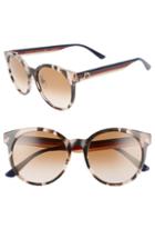 Women's Gucci 55mm Round Sunglasses - Spot Havana/multi/brown Grad
