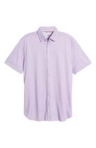 Men's Stone Rose Contemporary Fit Geo Tech Sport Shirt (l) - Pink