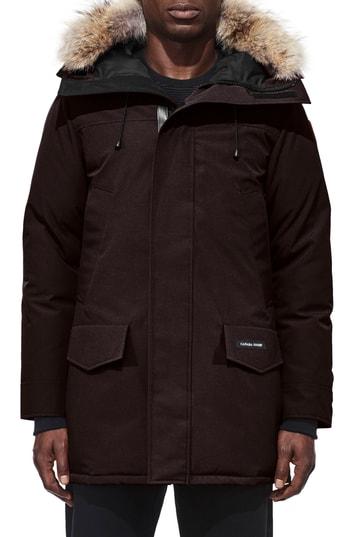 Men's Canada Goose Langford Slim Fit Down Parka With Genuine Coyote Fur Trim, Size - Brown