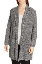 Women's Eileen Fisher Organic Cotton Boyfriend Cardigan, Size - Black