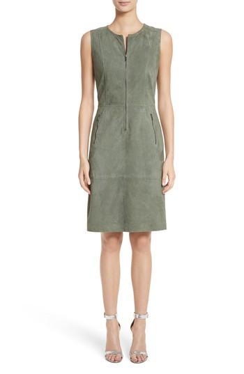 Women's St. John Collection Suede Dress - Green