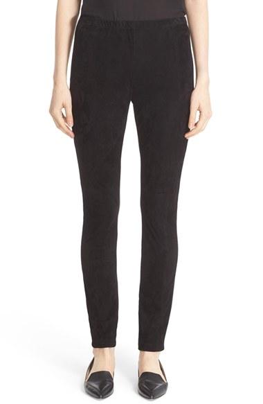 Women's Lafayette 148 New York Suede Front Punto Milano Riding Leggings