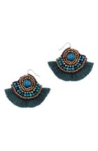 Women's Nakamol Design Fringed Malachite Fan Earrings